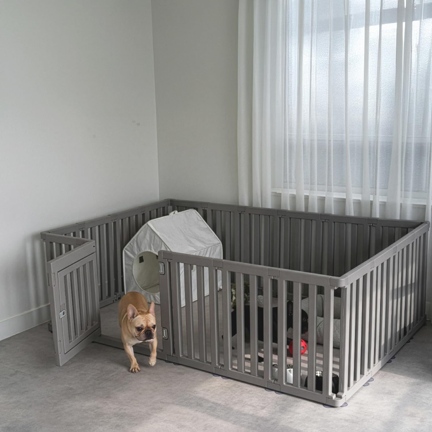 Amazon | abaskdesign ペットサークル 犬用サークル ブラック